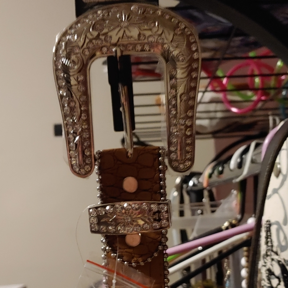 Fancy Designer Belt with Rhinestones